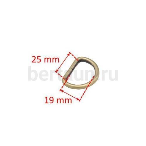 Рамка № 49 сумочная полукольцо GFM ring (ф4*25*19) 25 мм антик10 шт/упак