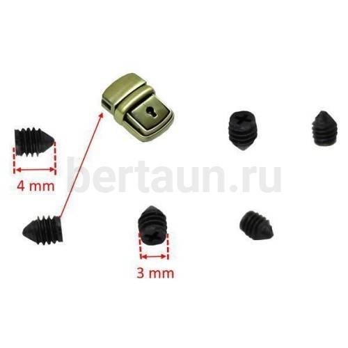 Фурнитура №59  винты для крепления фурнитуры 3*4 мм темн. никель  (100 шт/уп)