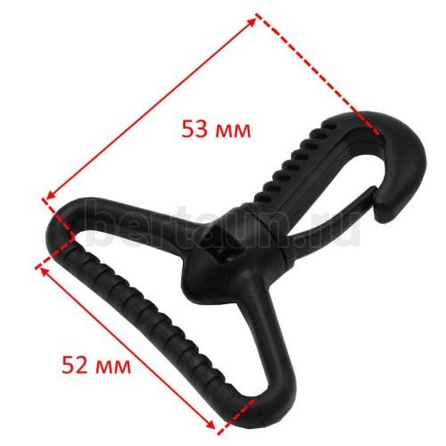 Карабин №127  пласт. д/сумок 50 мм G 5003/MF G 509 черный 10 шт/упак