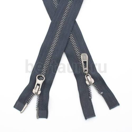 МОЛНИЯ № 83 КУРТОЧНАЯ ИТАЛИЯ Т5 метал.ТЕМ,никель 100 см 2 замка черный