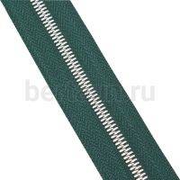 Молния рулонная №  87 МЕТАЛЛ никель Т5 GFM С890 тем.зеленая
