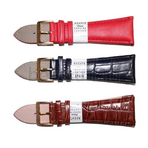 Ремешки для часов № 16  КОЖА 28 мм NAGATA в ассортименте