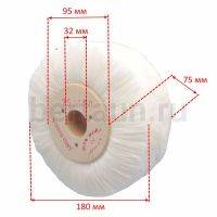 Инстр. №131 Щётка х/б 75х180 нутр.d32mm LANA BIANCA нитяная