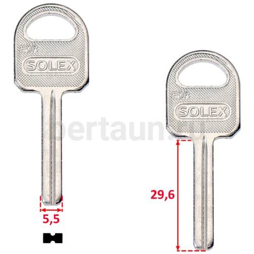 Заг.для ключ. SOLEX Финка квадрат с пазом (30x5.5x2.9mm)№329 (НЕ латунь)
