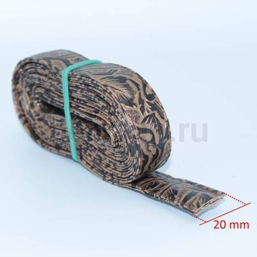 Ручки сумочные ПЛОСКИЕ №  4 2см*2м золото корич. розы