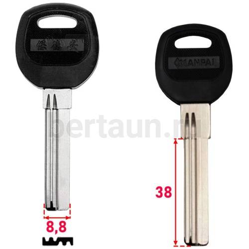 Заг.для ключ. BAODEAN 2 пазы  левый  под бронь 51 мм № 514 (H-014)