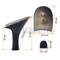 Каблуки № 120 LY 6430 черный матов.(высота 7,5 см)