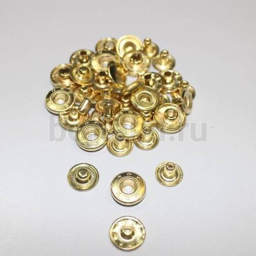 Кнопка №10 D 15 мм  ALFA  (10 шт/уп) золото