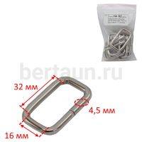 Рамка № 82 щель квадратная сумочная GFM 50904 (ф4.5*32*16 мм) никель 10 шт/упак