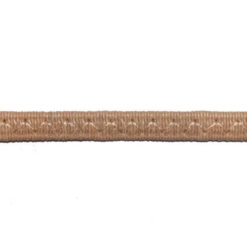 Резинка босоножная в кожаной оплетке 6 мм св.коричневая цв.№ 2 Италия