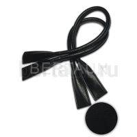 Ручки сумочные готовые 65см №  4 (100% PU) Б-812 черный мат рифленый (кирза) 