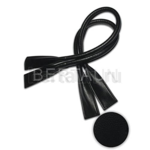 Ручки сумочные готовые 65см №  4 (100% PU) Б-812 черный мат рифленый (кирза) 