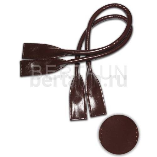 Ручки сумочные готовые 65см № 90 полиурет. тем.корич гладк.блеск