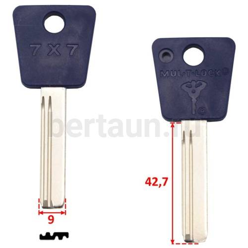 Заг.для ключ. MULT10P_MLT2RP76_x_S13MTKP Mul-T-Lock 076  7x7 верт №330 