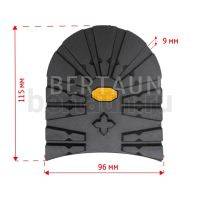 Набойка №20132 BISSELL мягкая 617В (72A) ТАНК 9 мм мужская черный BLACK (2) "желтый логотип"