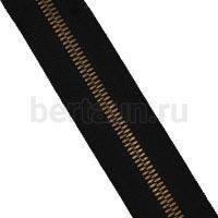 Молния рулонная  № 65 МЕТАЛЛ антик Т5 LT черная