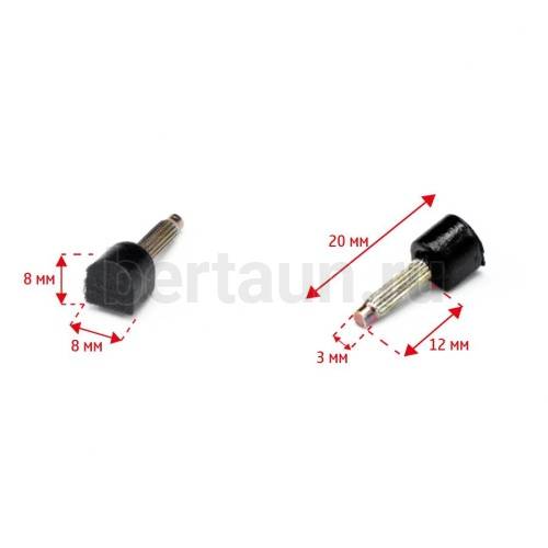 BISSELL набойки со штырем № 12 "7Е" 8 (8*8 мм) черные BISSELL набойки со штырем № 12 "7Е" 8 (8*8 мм) черные