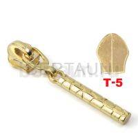 Замок-бегунок №100 на спир.Т5 декор.без фикс. золото ТМЛ 50926/GM