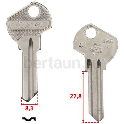 Заг.для ключ. KAZ КАЗ 1Л _KAZ-1_KAZ1R_KAZ1L_KAN1S Казань англ. № 168 (H-072)
