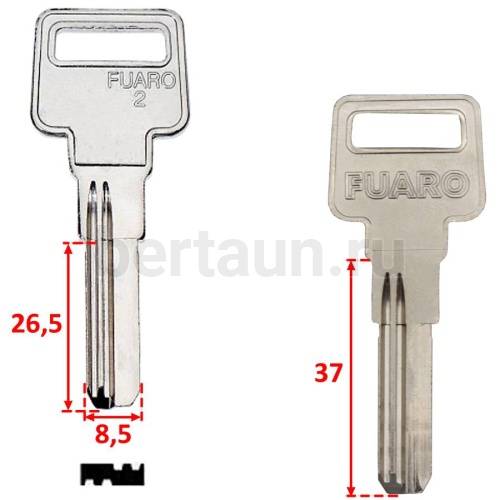 Заг.для ключ. FUARO 2 паза  (вертикалка) №323