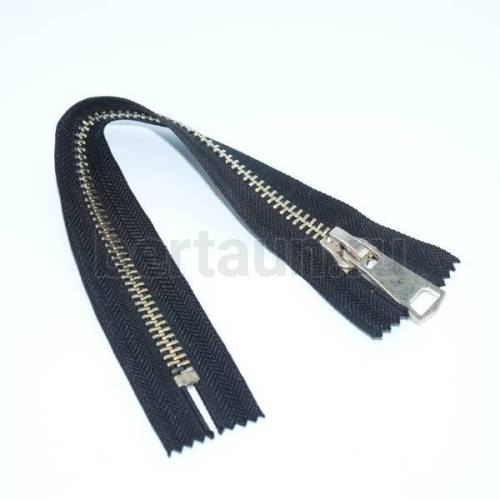 МОЛНИЯ №185 МЕТАЛЛ Т8 для сапог золото 25 см черн  GM