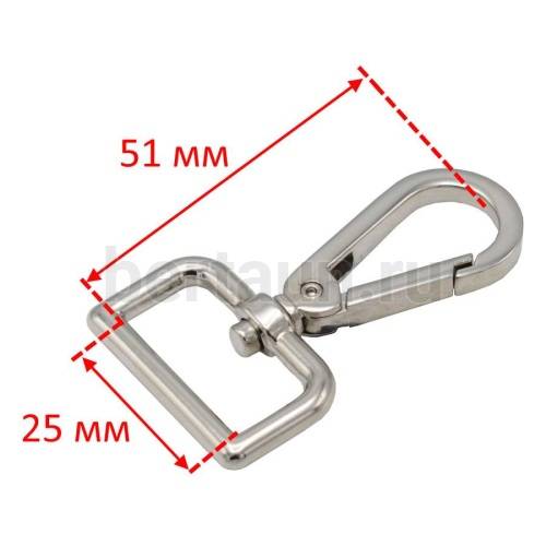 Карабин №115  метал. д/сумок GFM 5703 25 мм никель 