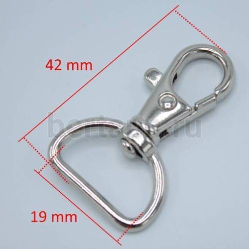 Карабин № 91 метал. д/сумок LT PM04 НМ05/7443-D 19мм никель