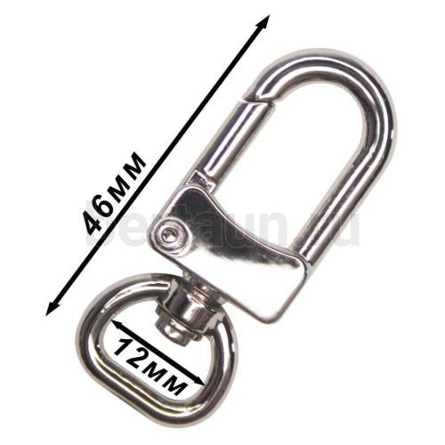 Карабин №111  метал. д/сумок FCD Н064 12 мм никель