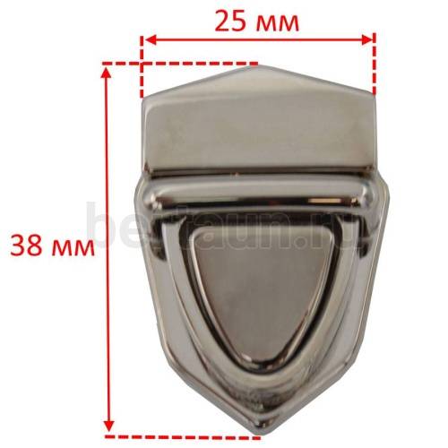 Замок портфельный № 89 DSV  0186Л 26*40 мм никель