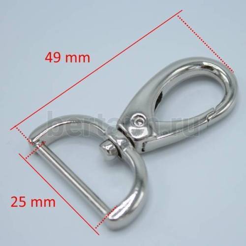 Карабин № 18 метал. д/сумок LT 7037 25мм никель