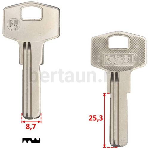 Заг.для ключ. KL КЛ 10 _KAE10D_KLE8R_xxx_KAL7(верт.)№179