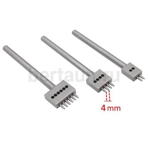 Пробойник № 58 Master Bert строчн. кругл. никель BERT 1мм шаг 4мм (компл 3 шт:2,4,6)