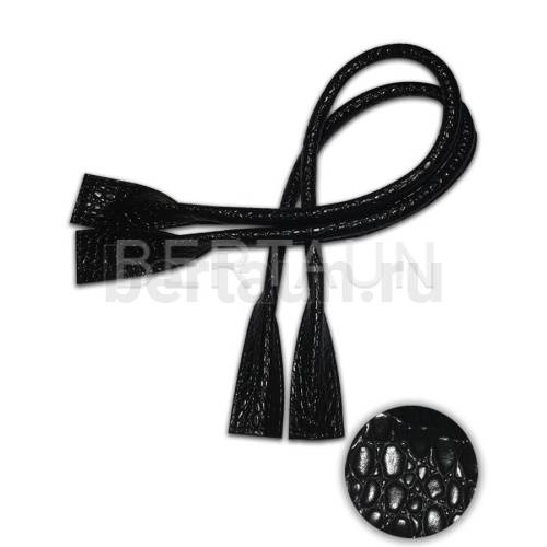 Ручки сумочные готовые 65см № 78 полиурет. черн. крок. мат