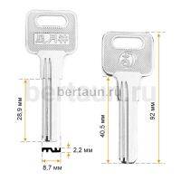 Заг. для ключ. САЗАР 2D 2 паза(8,8*29,4 мм) (шапка средняя)  верт №625