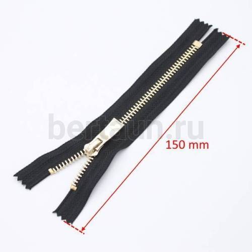 МОЛНИЯ №177 МЕТАЛЛ Т5 для сапог золото 15 см черн  GM