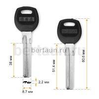 Заг.для ключ. BAODEAN MLB  3 пазы пластик кв.спец. 51 мм(D-231) №593