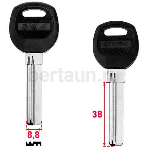 Заг.для ключ. BAODEAN 2 пазы  левый 38 мм № 127 (D-144)