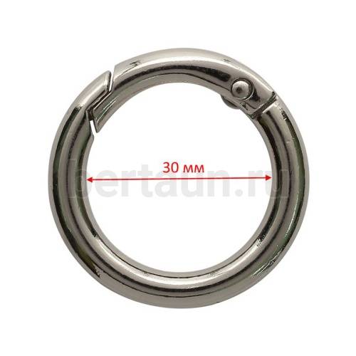 Кольцо-карабин № 7 d30 мм D167 никель