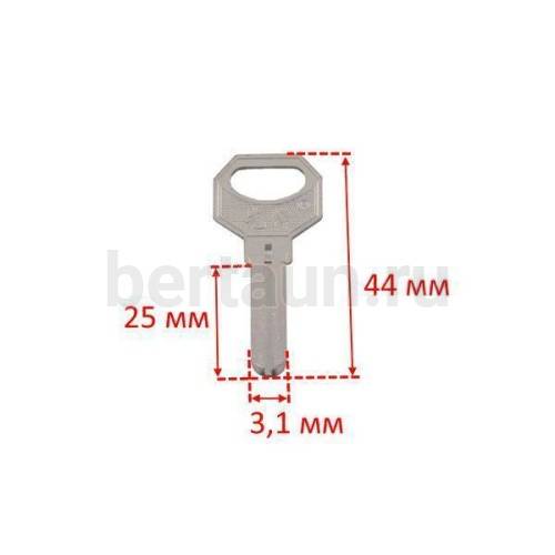 Заг.для ключ. Sanjin 1 паз посередине 8*25 мм верт.№496