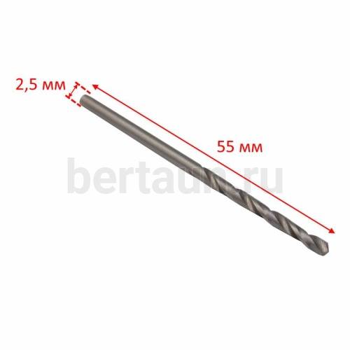 Инстр. № 67 Сверло полированное HSS (2,5 мм)(10 шт/упак)