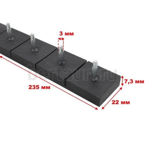 Полоса - штырь № 4  ОСЬМИНОГ (5 пар) №3 ШИРОКАЯ черная