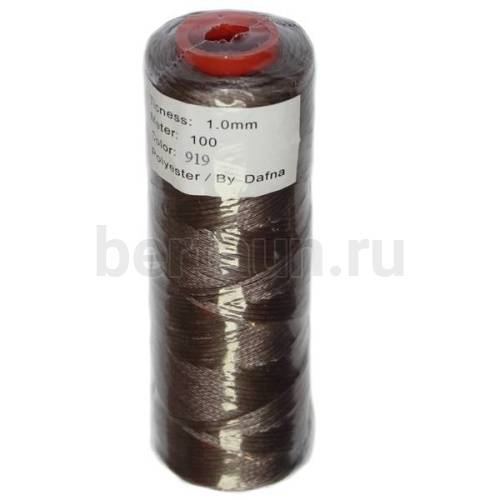 Нитки вощеные№112d1мм 100м.для ручной прошивки СЕРЫЙ 919 DAFNA