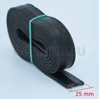 Ручки сумочные ПЛОСКИЕ № 59 2,5см*2м (PU 100%) Б - 812  черный мат рифленый (кирза)