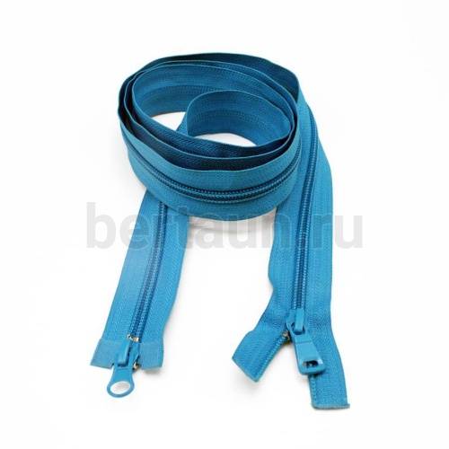 МОЛНИЯ №341 курточная 2 замка спираль Т7 ПРИБАЛТИКА 120 см голубой (208)