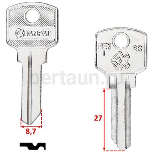 Заг.для ключ. PEN ПЕН 1Л PEN1_PNZ1S_BZ2R/BZ1R_PNZ1L_Пенза англ. ход. лев. Ксинпай № 191