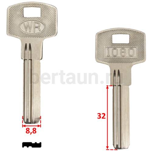 Заг. для ключ. САЗАР-1D/WR(1080) 2 паза (8,8*32мм) сторона AP-1Dверт №288