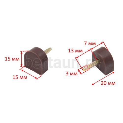 Набойка  BASF № 7 п/у со штыр.№ 7 (15*15) корич