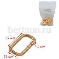 Рамка № 84 щель квадратная сумочная GFM 50904 (ф4.5*32*16 мм) золото 10 шт/упак