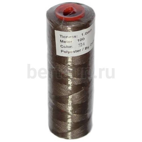 Нитки вощеные №99 d1мм 100м.для ручной прошивки св.СЕРЫЙ 724 DAFNA