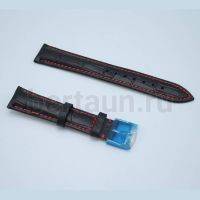 Ремешки для часов № 52  КОЖА HIGHTONE #307 (18мм черн крок)